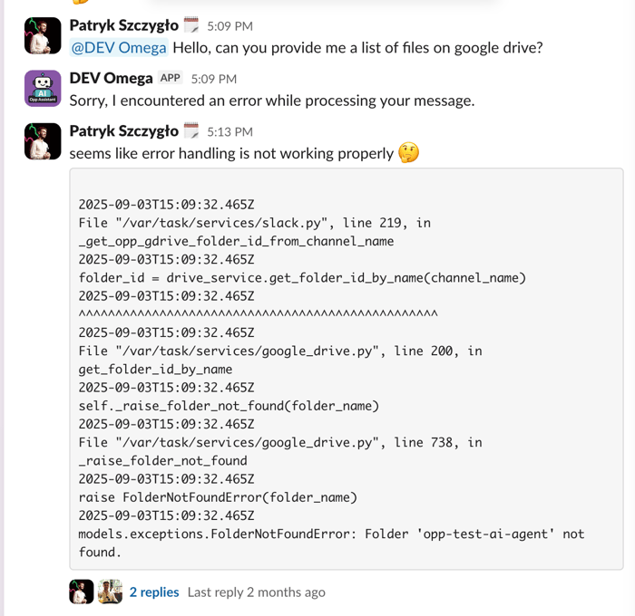 AI agent error handling