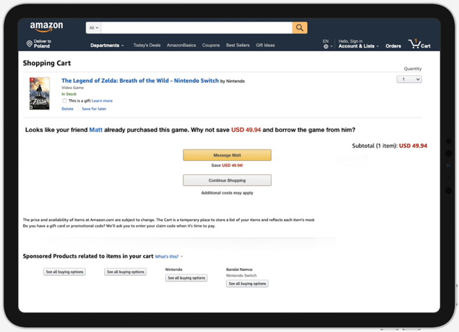 Amazon checkout process reimagined