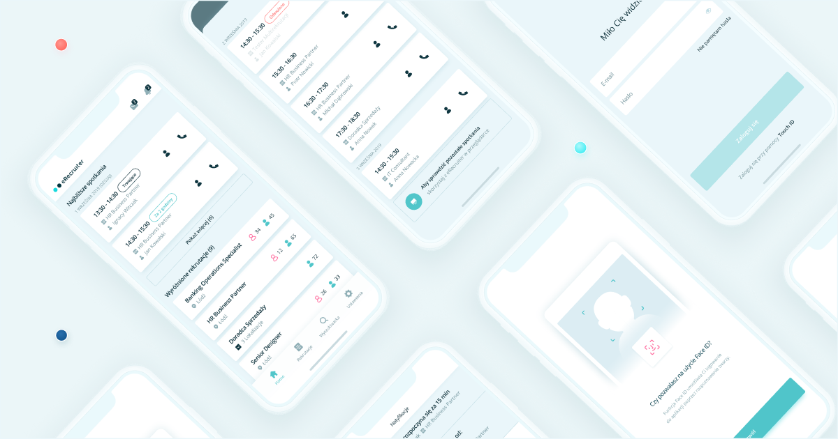 mockups of app on the phone's screen - animated