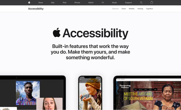 Heading (H1) of Apple’s accessibility website