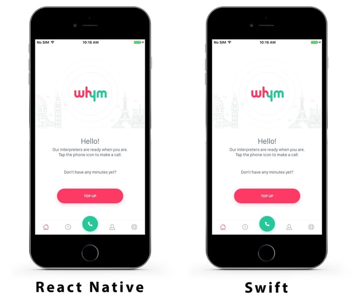 React Native app example