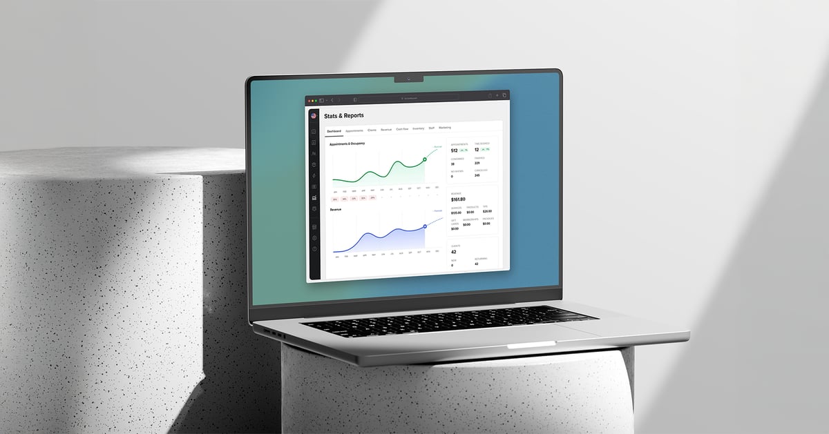 Laptop with app screen on.