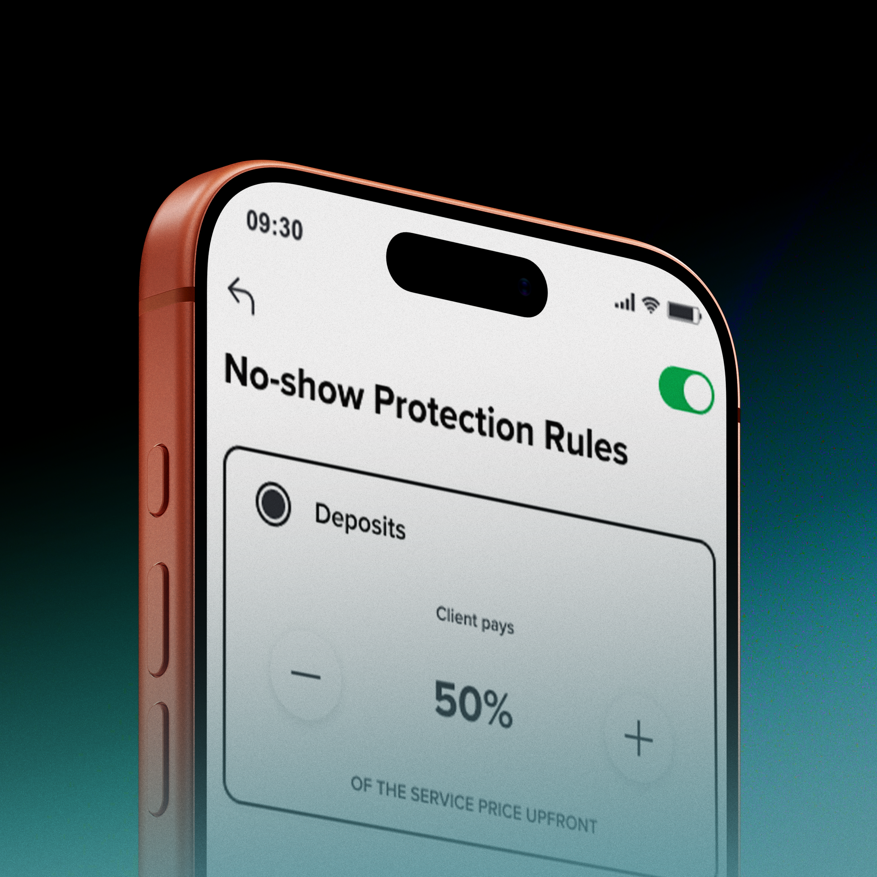 Device with Booksy app on.