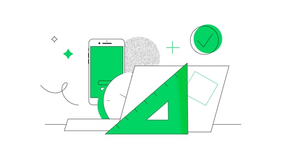 mobile clock and laptop illustration