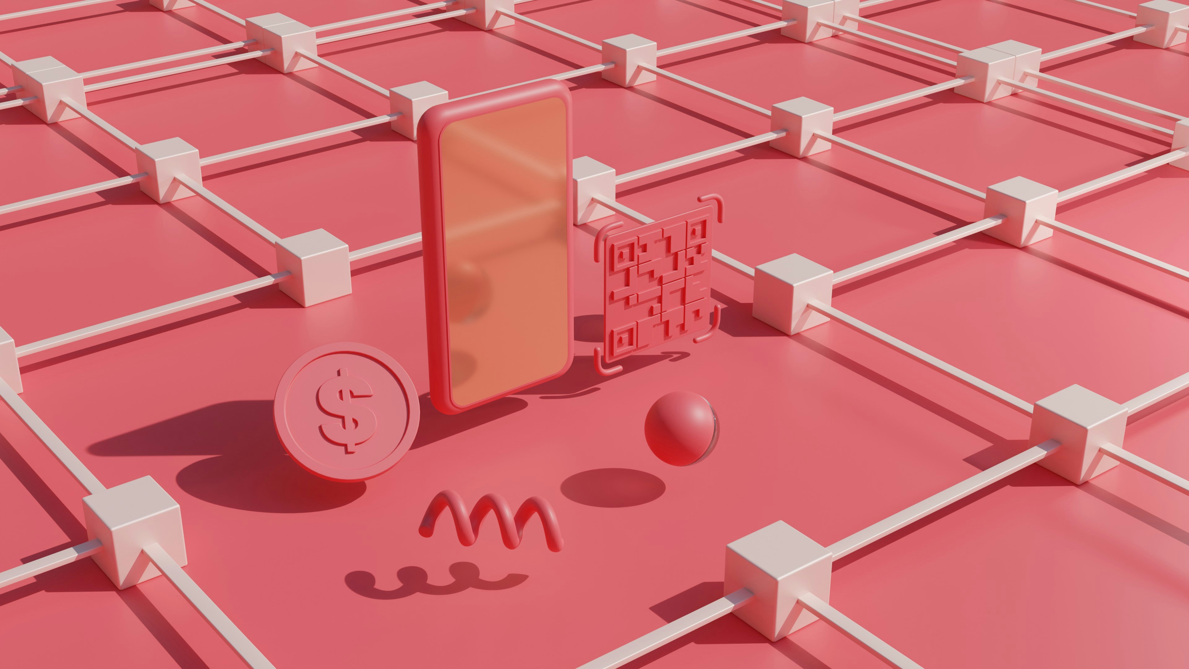 An abstract graphic with a mobile device.