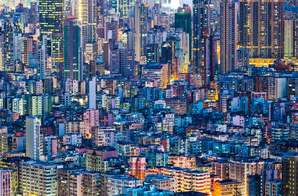 Cityscape in Hong Kong.