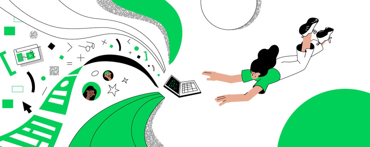 Email header with a girl