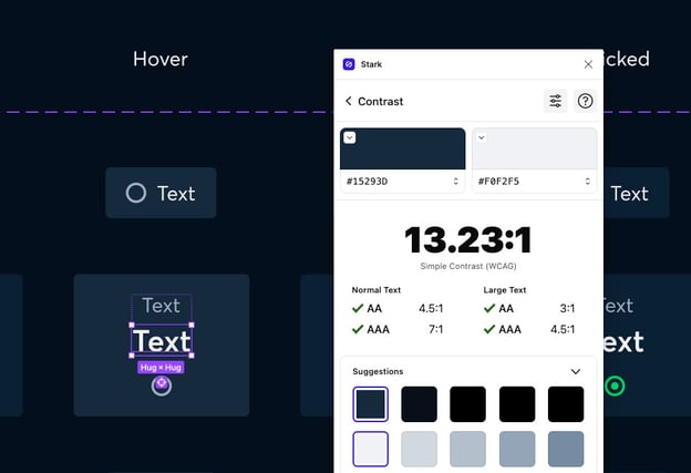 Contrast ratios for accessibility