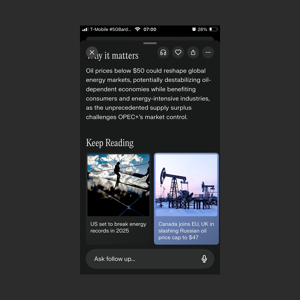Perplexity – Crossale screen view: ai interface