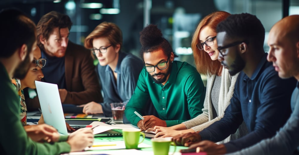 diversity people working in the office team work