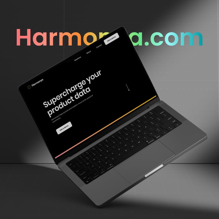 Harmonya website on a laptop