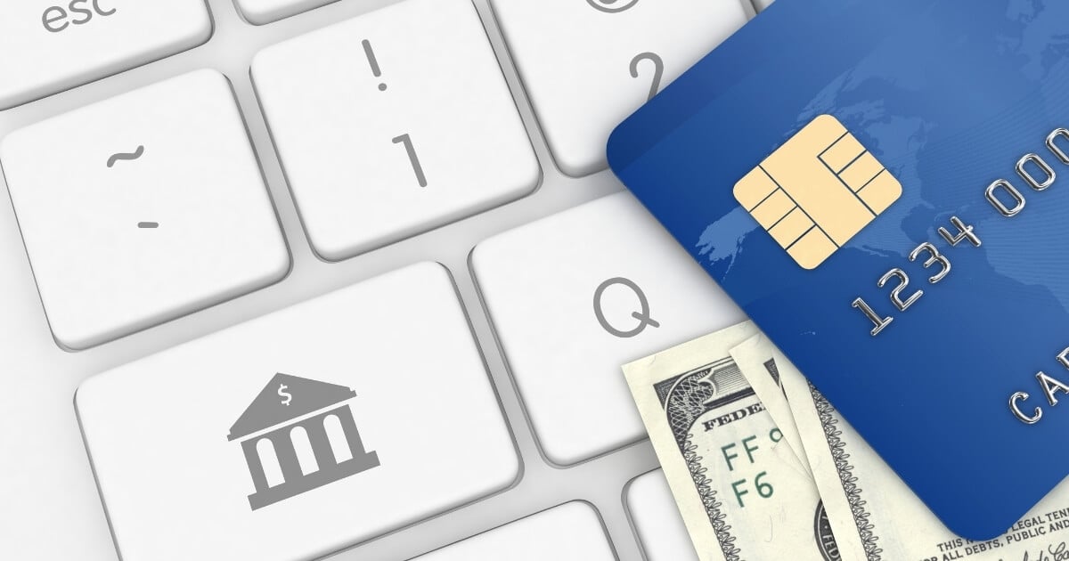 keyboard, money and credit card