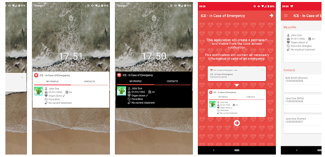 In case of emergency ICE app
