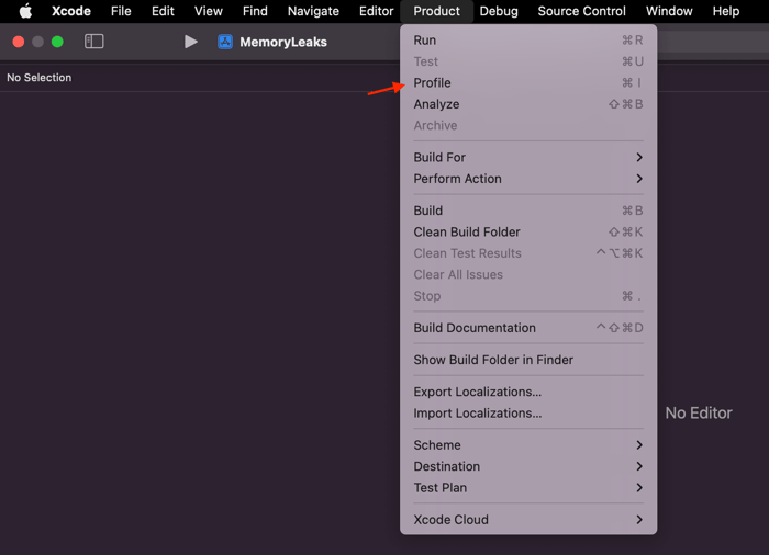 XCode – how to run the Instruments app