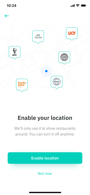 Location feature in Deliveroo app suggested fix