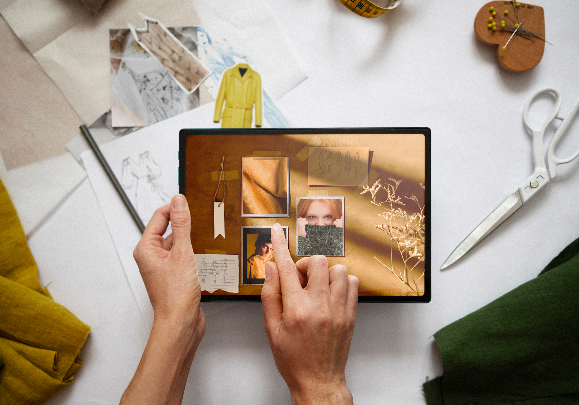 Mood board on an ipad. 