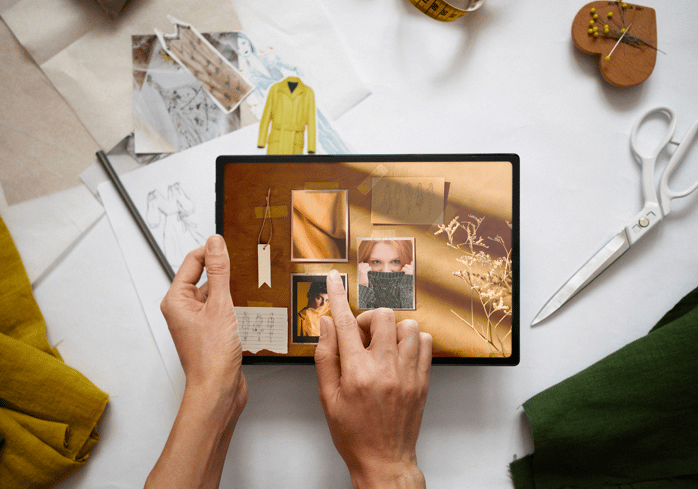 Mood board on an ipad.