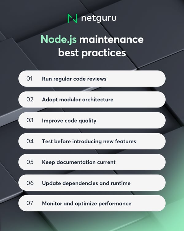 Node js maintanance