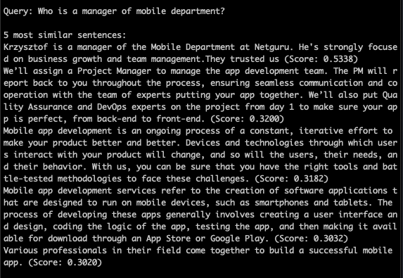 Who is the manager of the mobile department_similar sentences