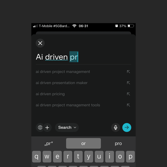 Perplexity autocomplete and autosuggestions ai interface