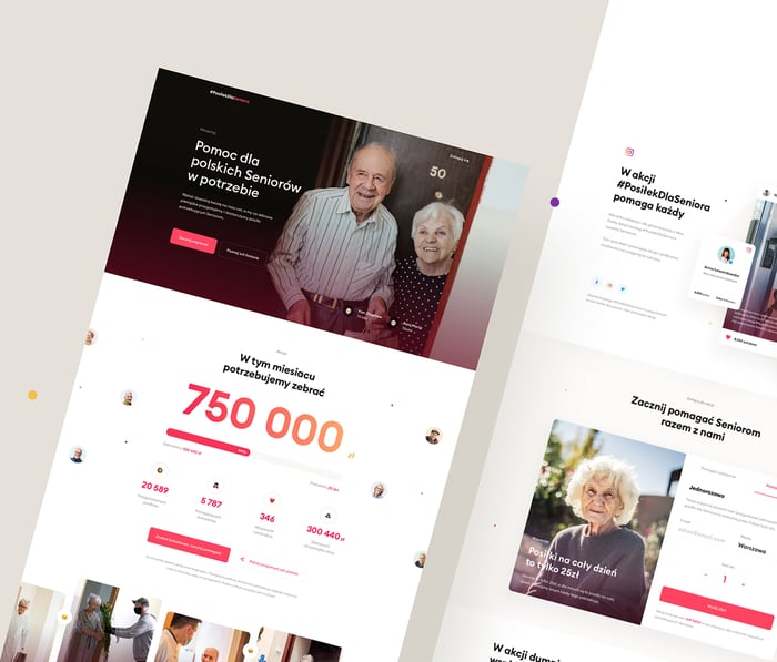 Posilek dla seniora project - website screens