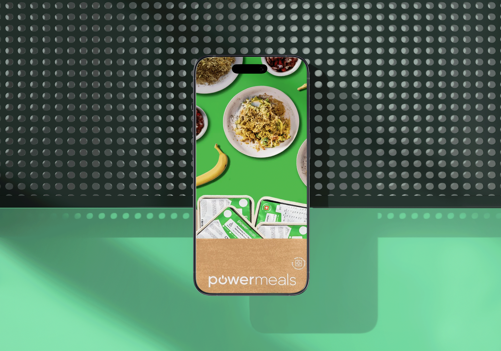 Powermeals website on a mobile.