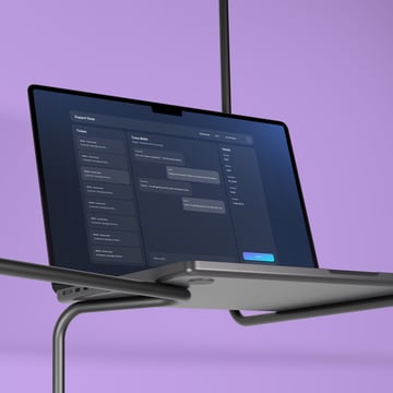 Laptop with a conversational AI interface on.
