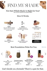 Screenshot of Sephora's app - "Find My Shade"
