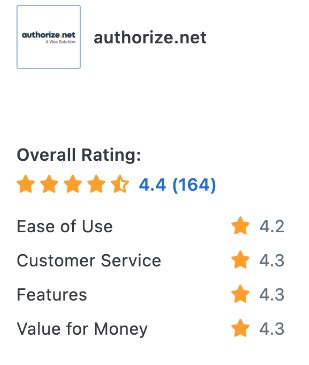 authorize.net - Capterra rating
