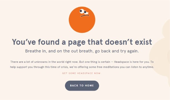 Headspace error message