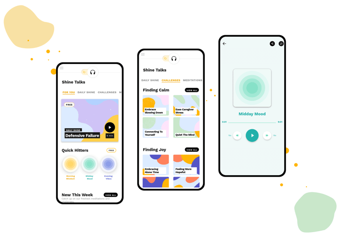 React Native mobile app examples - Shine