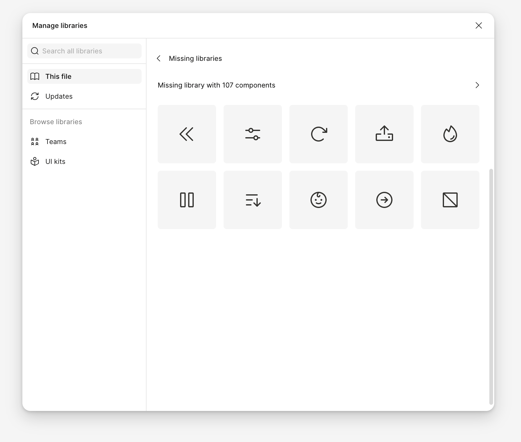 Silk Manual “View missing libraries”
