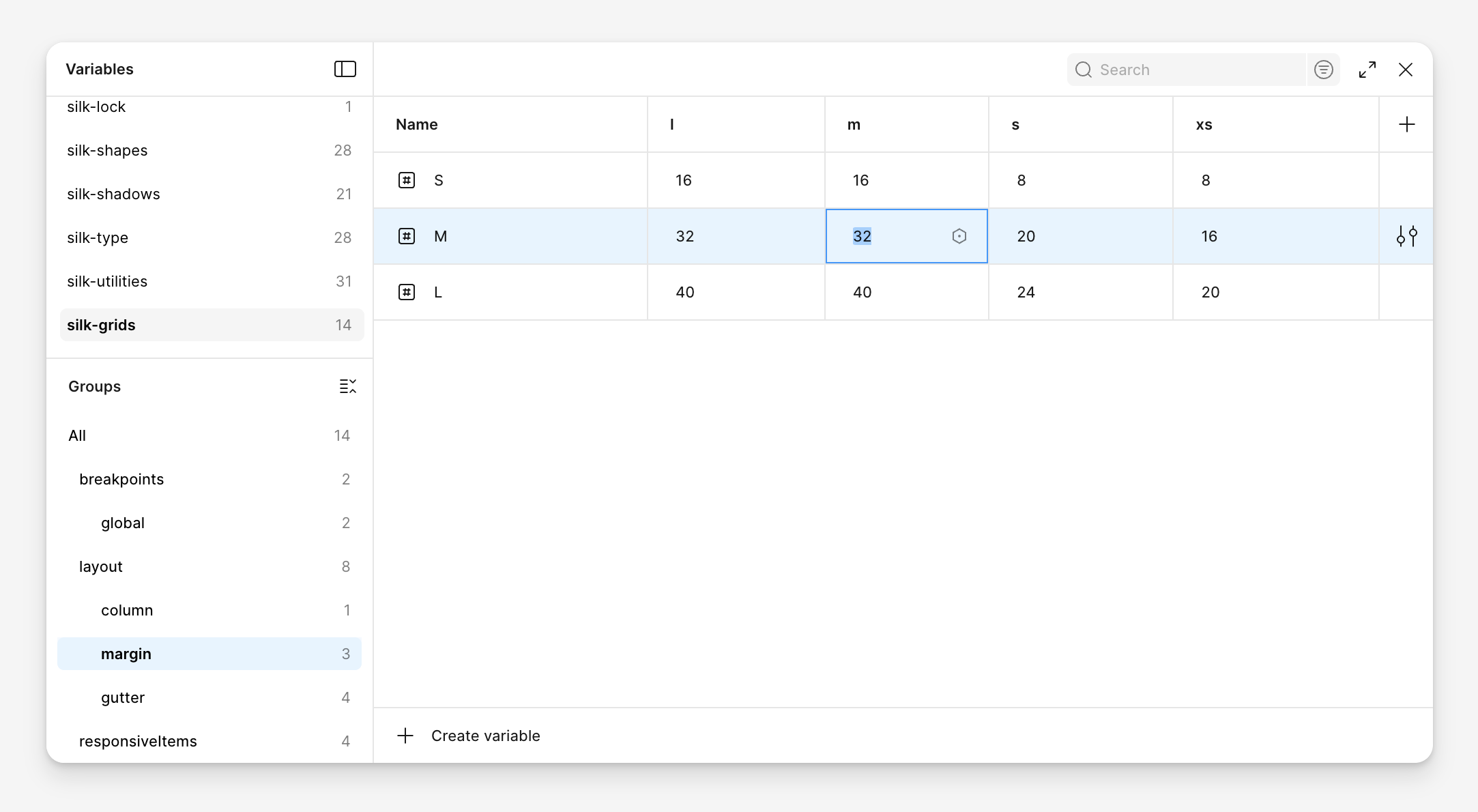 Silk Manual medium (M) margin for the desktop (l)