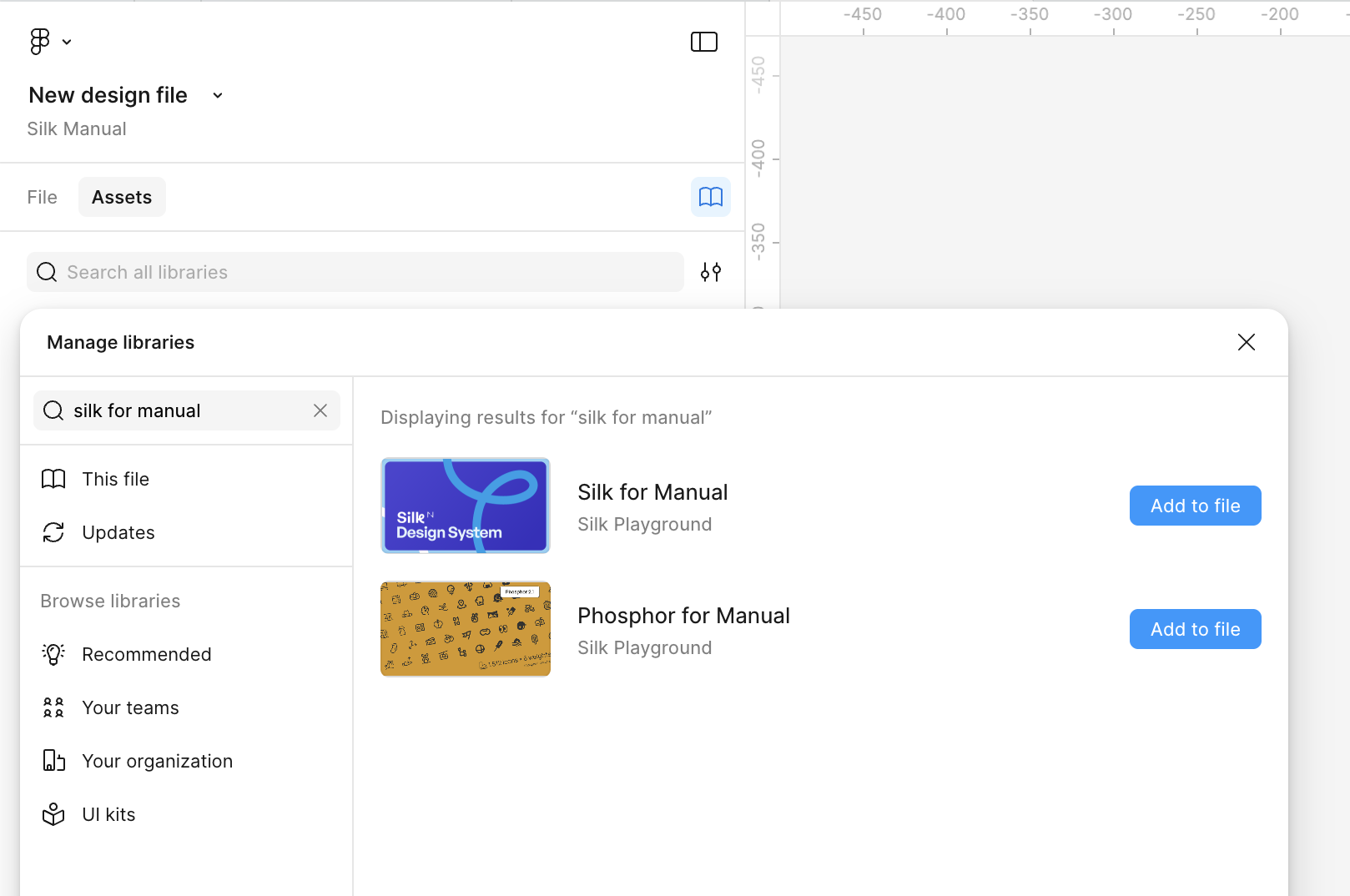 Silk Manual you can add both libraries