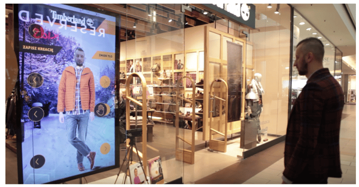 augmented reality fashion - Timberland magic mirror AR