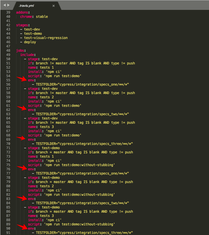 Travis config, design 9