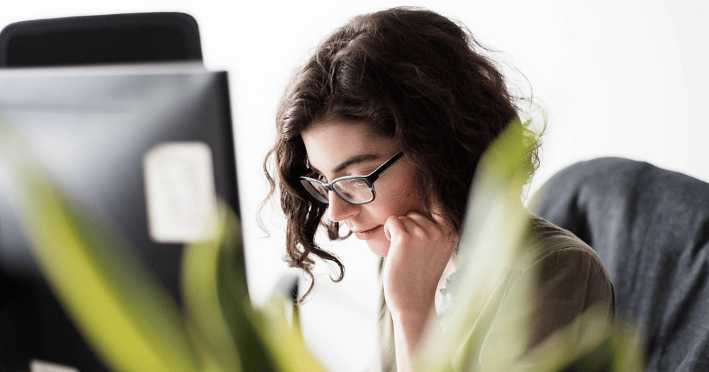 Girl and a computer photo