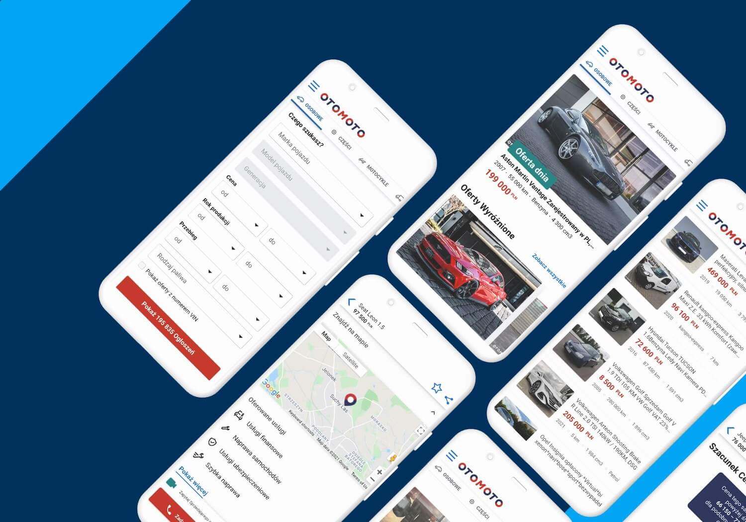 OLX mobile app mockups