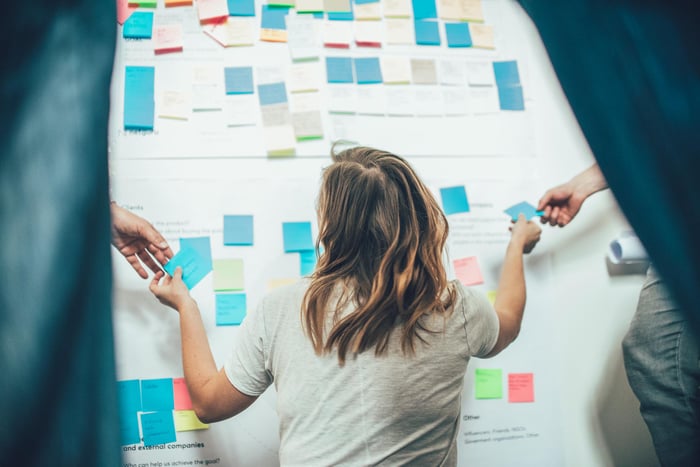 Woman working on sustainable design