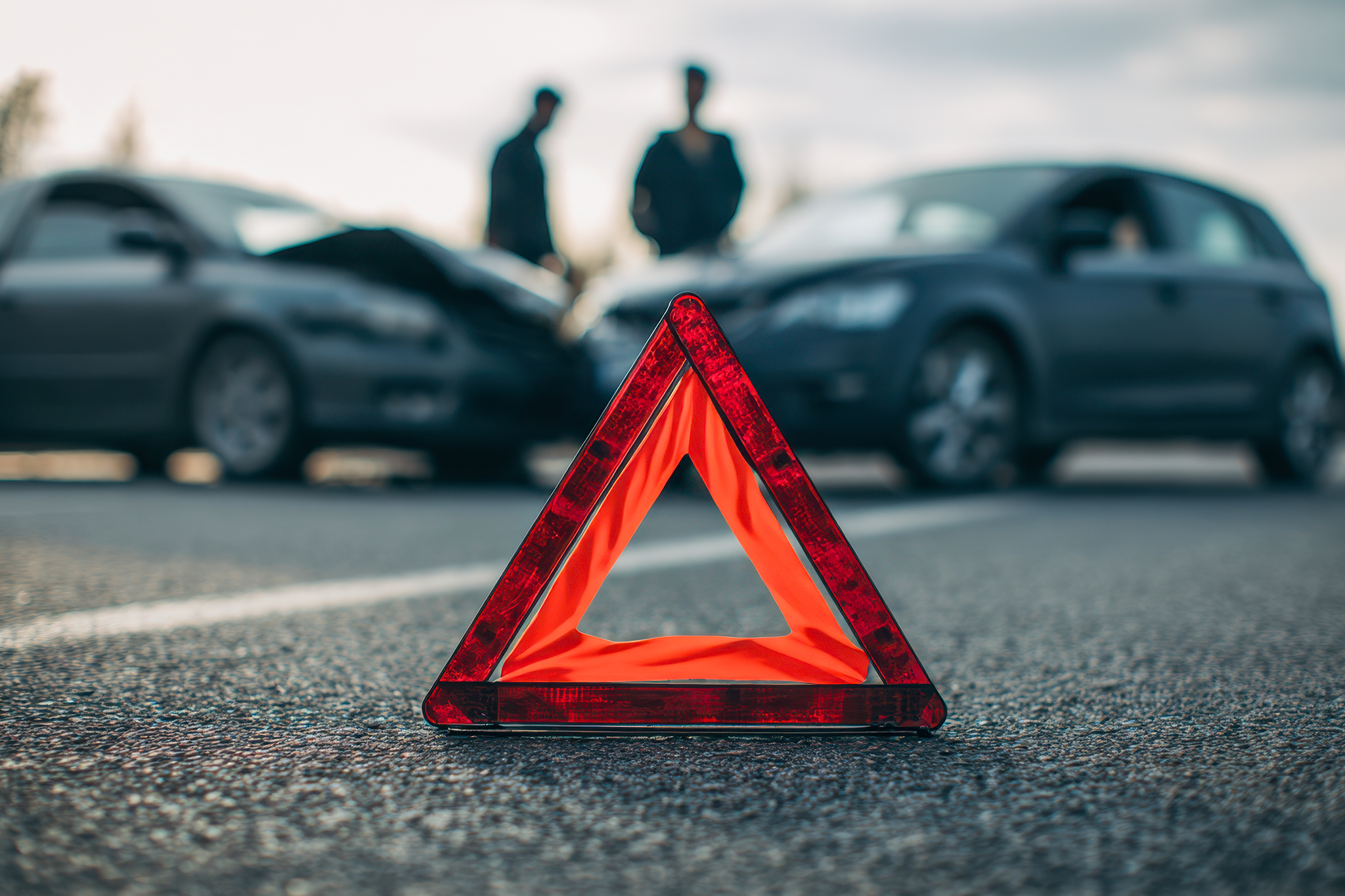 Road incident with two cars.