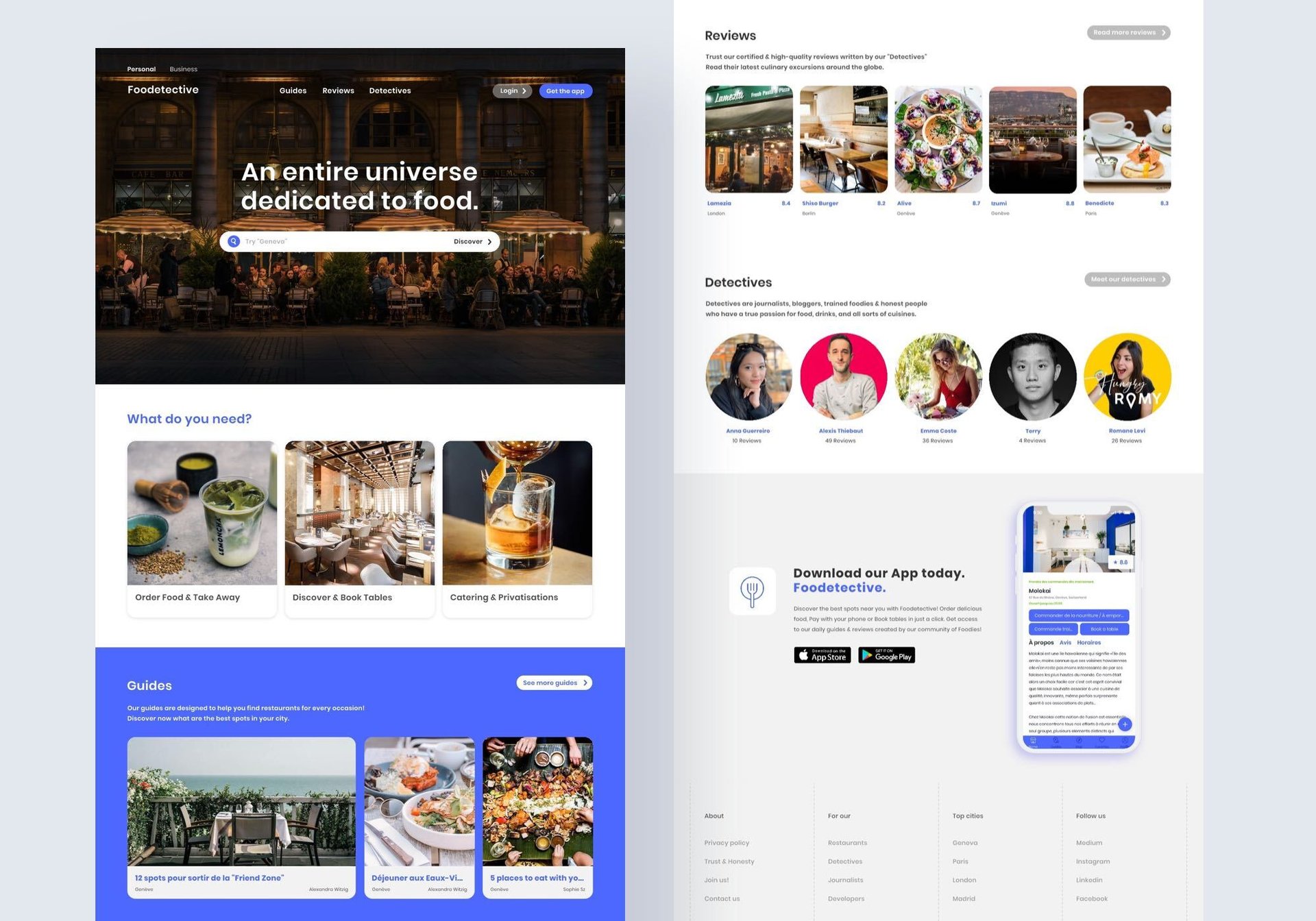 Foodetective web application: best restaurants 