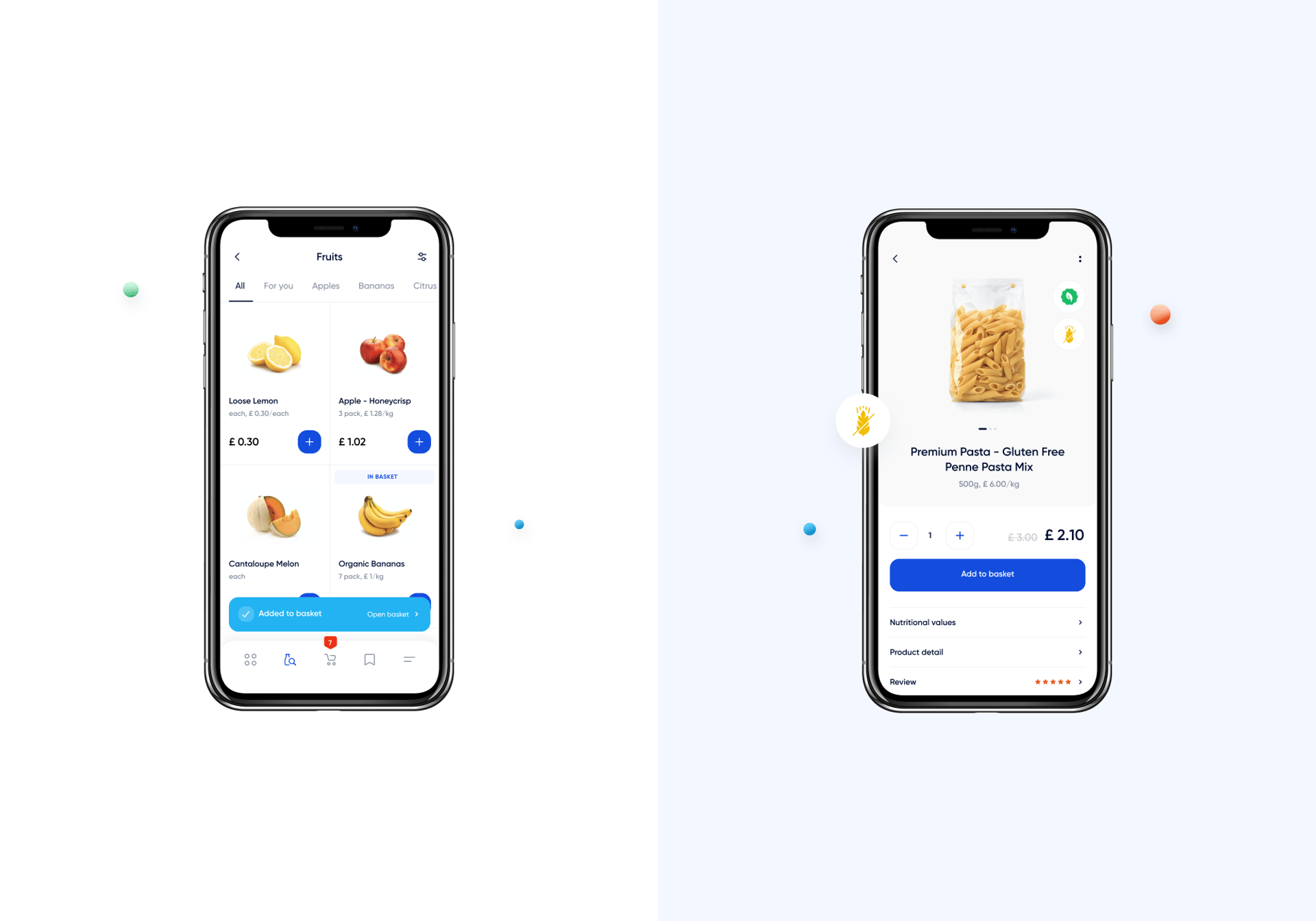Click & Collect redesign screens