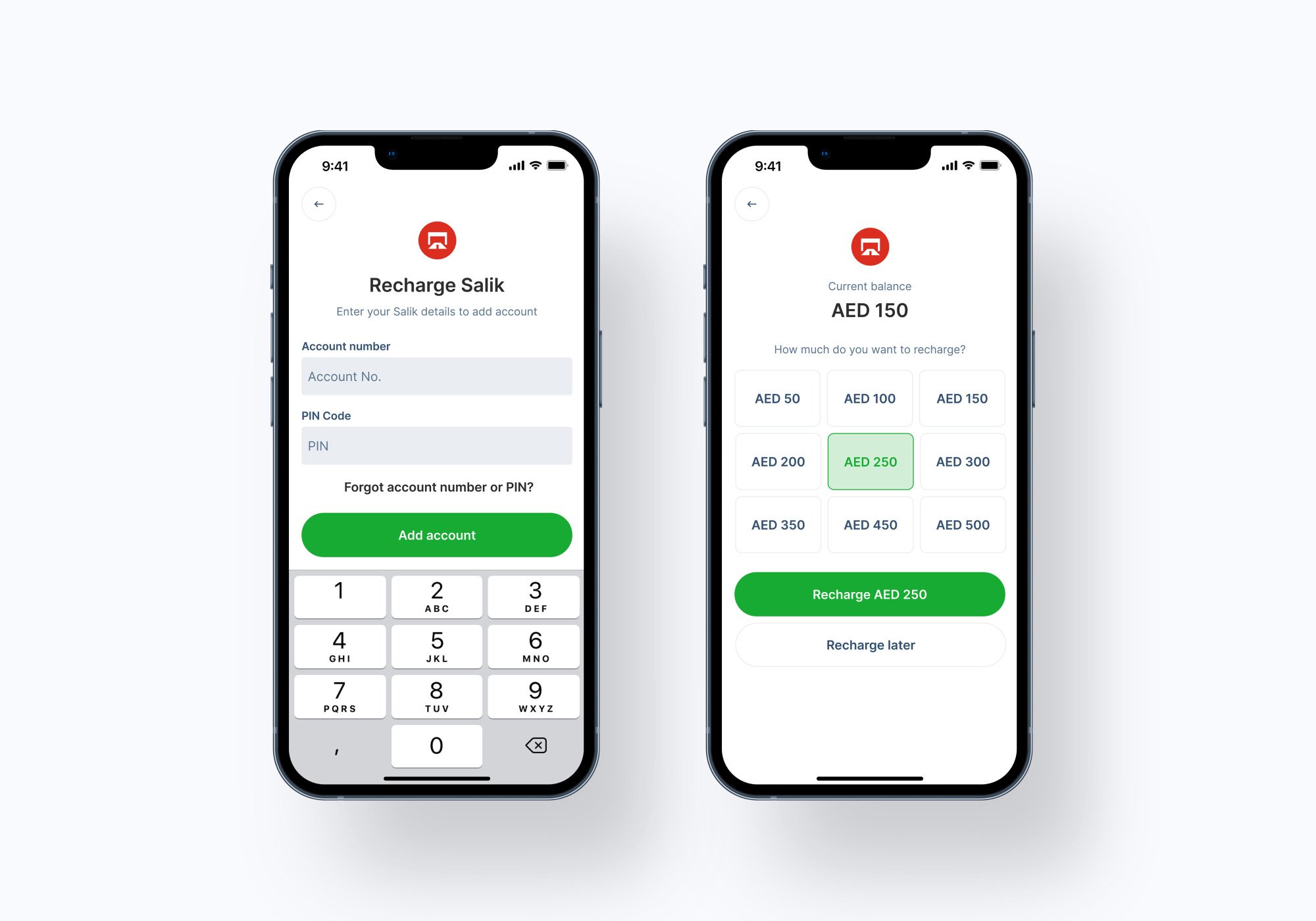 careem pay two app screens presented