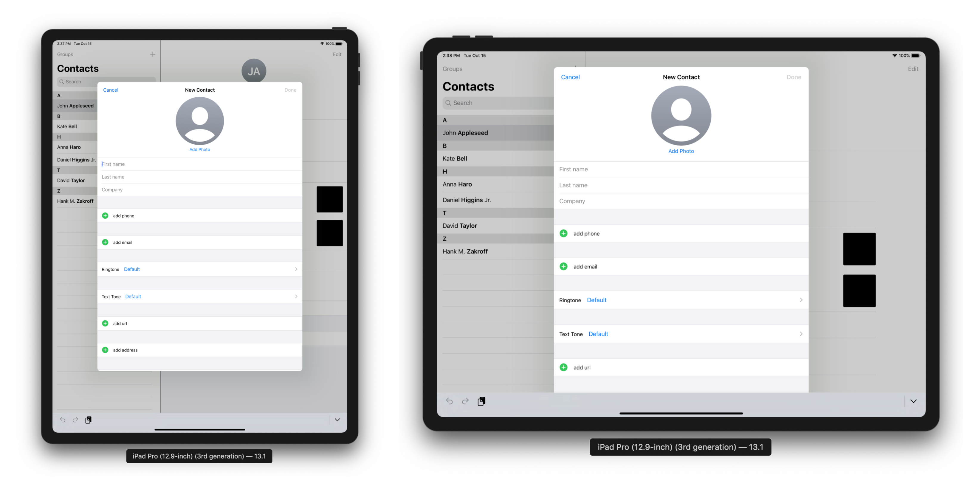 iOS 13 Modals Changes