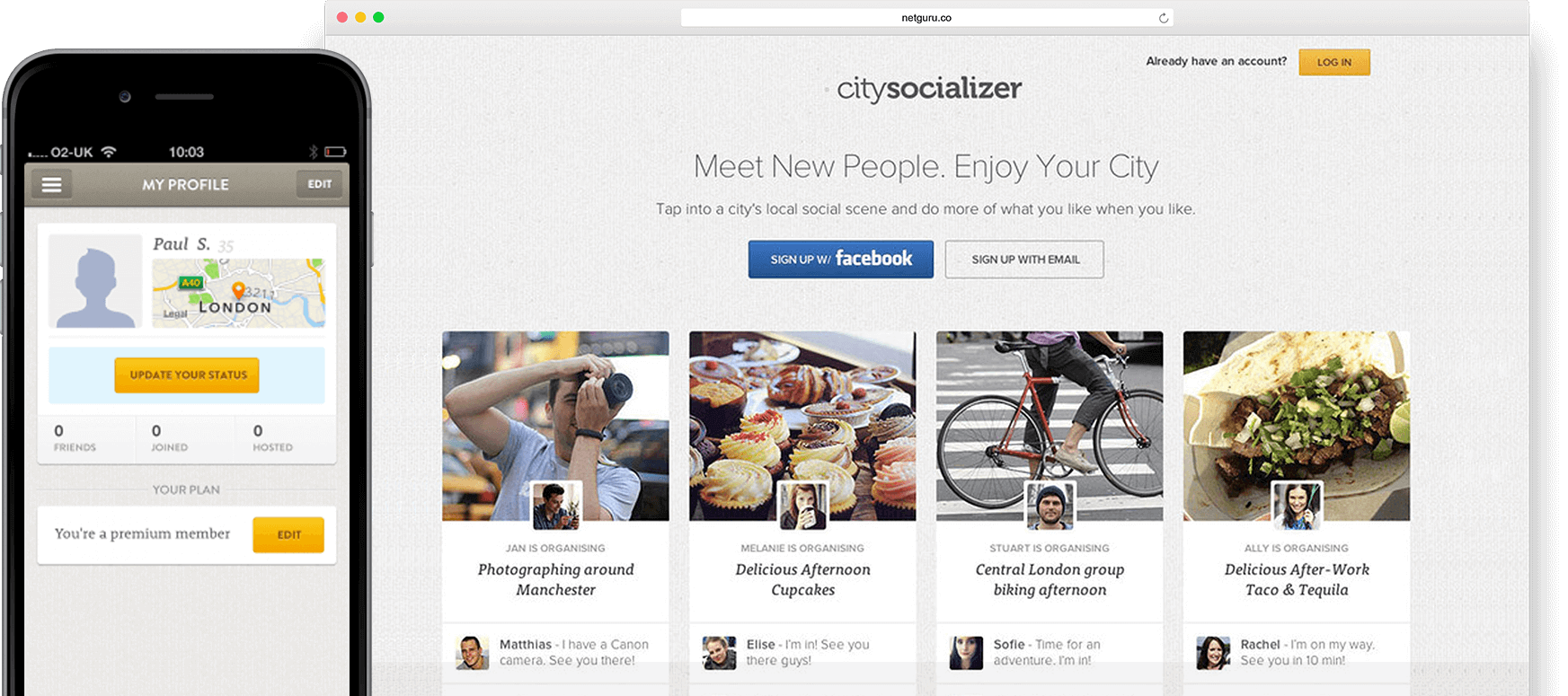 mobile and web app interface mock up