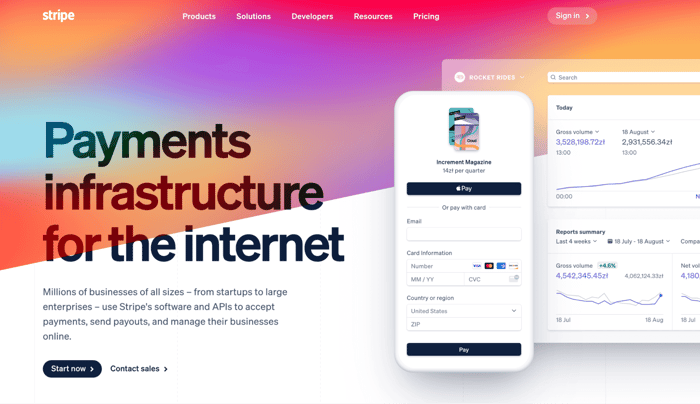 Stripe website