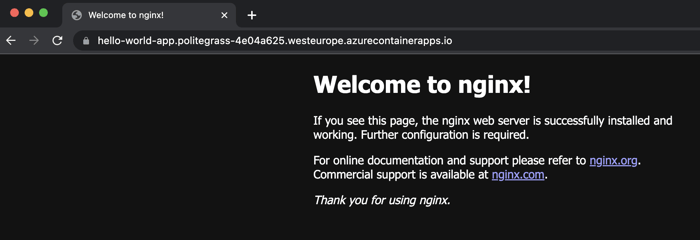 website screenshot - 'welcome to nginx!'