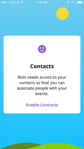 App interface - asking for permission