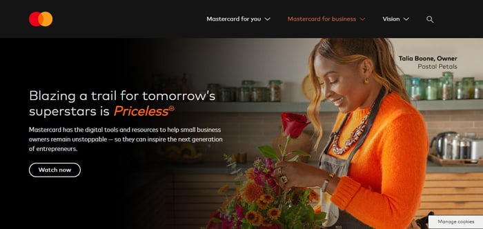 Mastercard website