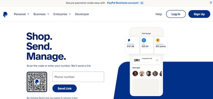 PayPal website